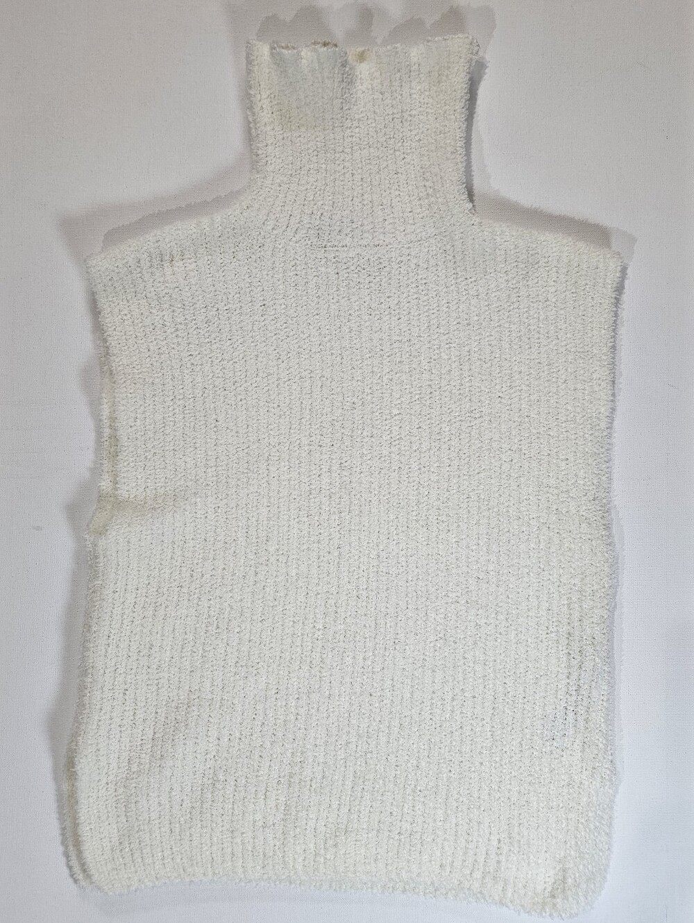 Zara Sleeveless Sweater Womens Small Ivory Turtleneck Rib Knit Minimalist